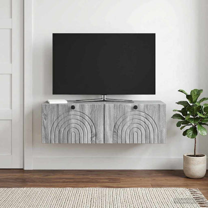 vidaXL Wall-Mounted TV Cabinet Grey Sonoma 98 x 31 x 30 cm