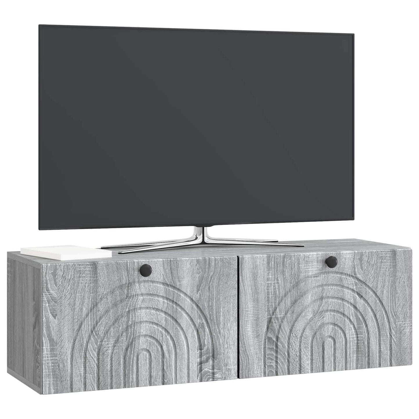 vidaXL Wall-Mounted TV Cabinet Grey Sonoma 98 x 31 x 30 cm