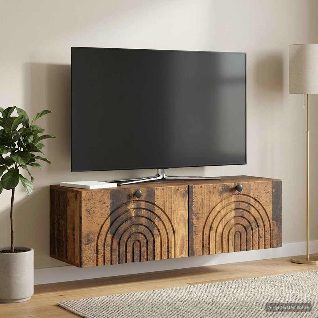 vidaXL Wall-Mounted TV Cabinet Wall-mounted Old Wood 98 x 31 x 30 cm