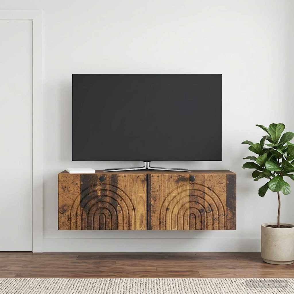 vidaXL Wall-Mounted TV Cabinet Wall-mounted Old Wood 98 x 31 x 30 cm