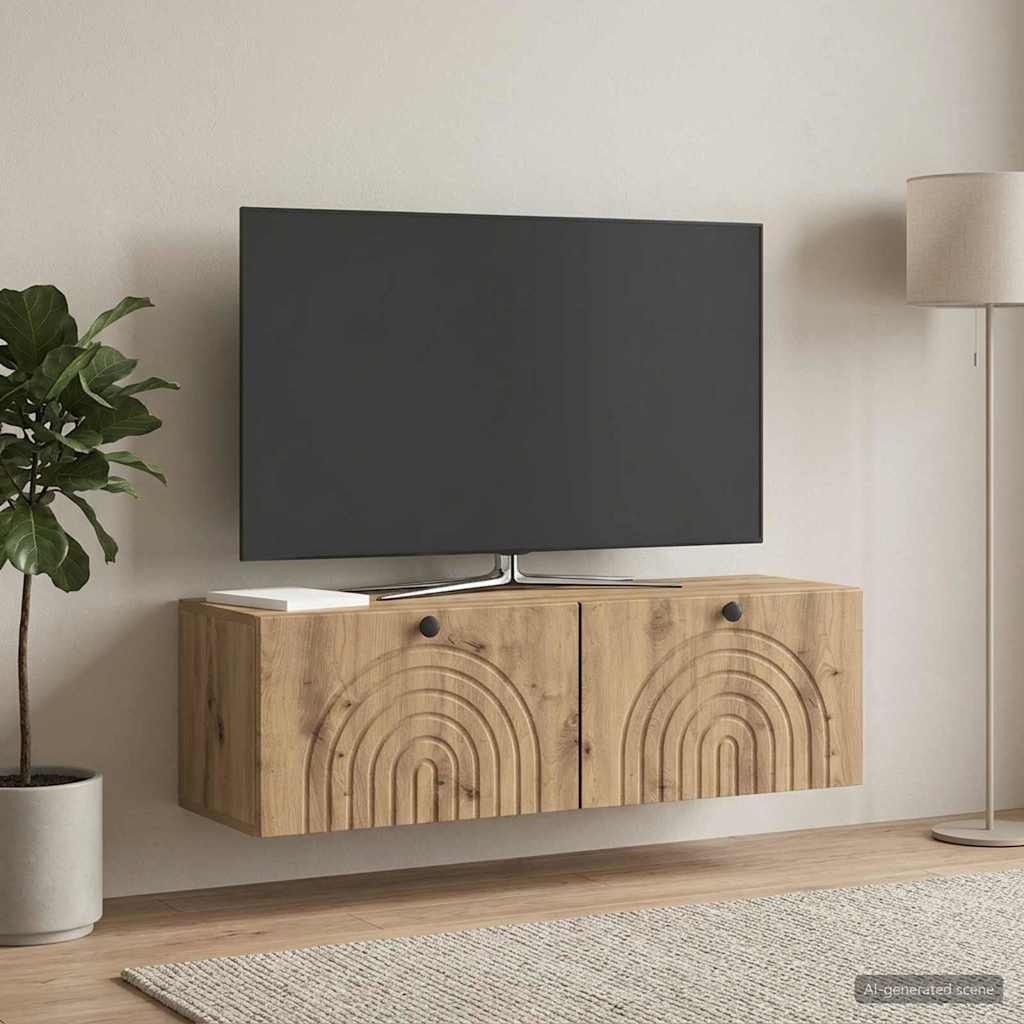 vidaXL Wall-Mounted TV Cabinet 98 x 31 x 30 cm Artisan Oak