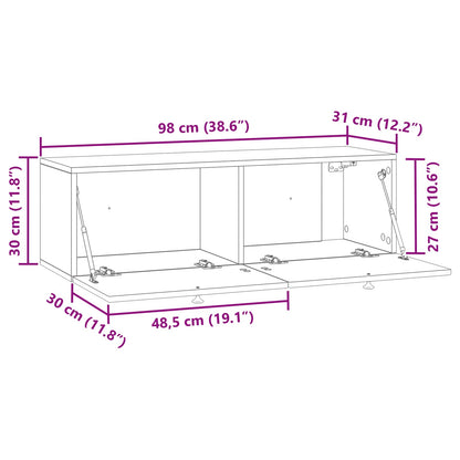vidaXL Wall-Mounted TV Cabinet 98 x 31 x 30 cm Artisan Oak