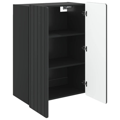 vidaXL Wall-Mounted Cabinet Black 66 x 34.5 x 92 cm Engineered Wood