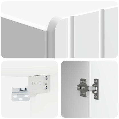 vidaXL Wall-Mounted Cabinet High Gloss White 66 x 34.5 x 92 cm