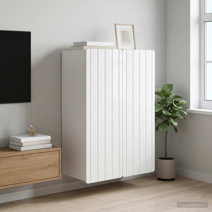 vidaXL Wall-Mounted Cabinet High Gloss White 66 x 34.5 x 92 cm