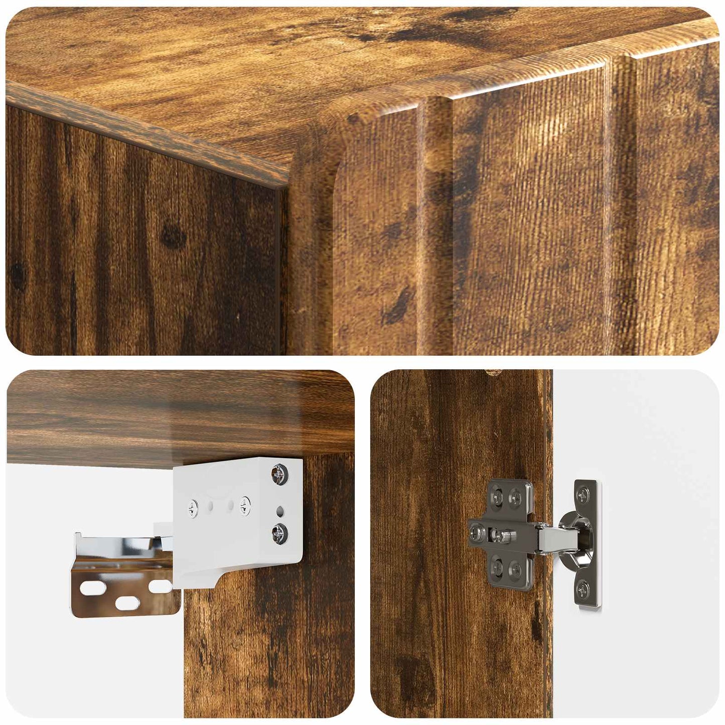 vidaXL Wall-Mounted Cabinet Smoked Oak 66 x 34.5 x 92 cm