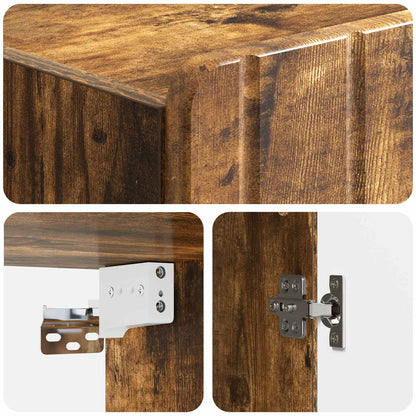 vidaXL Wall-Mounted Cabinet Smoked Oak 66 x 34.5 x 92 cm