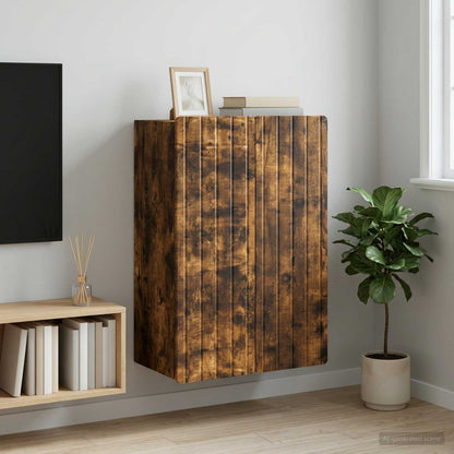 vidaXL Wall-Mounted Cabinet Smoked Oak 66 x 34.5 x 92 cm