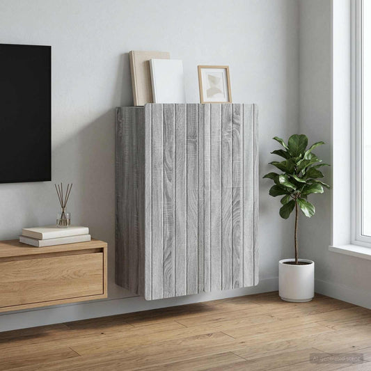 vidaXL Wall-Mounted Cabinet Grey Sonoma 66 x 34.5 x 92 cm