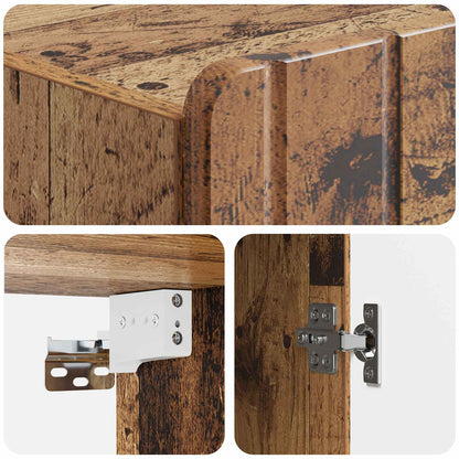 vidaXL Wall-Mounted Cabinet Old Wood 66 x 34.5 x 92 cm Engineered Wood