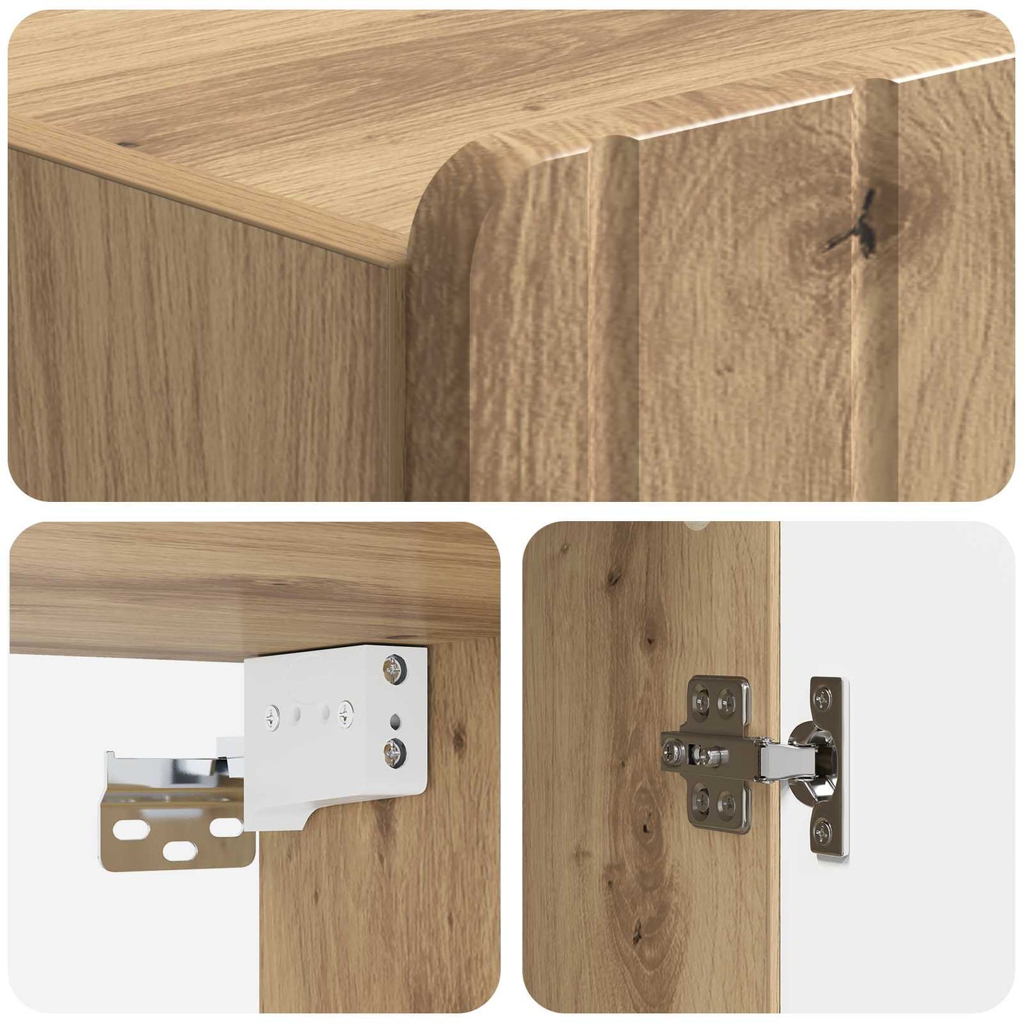 vidaXL Wall-Mounted Cabinet Artisan Oak 66 x 34.5 x 92 cm