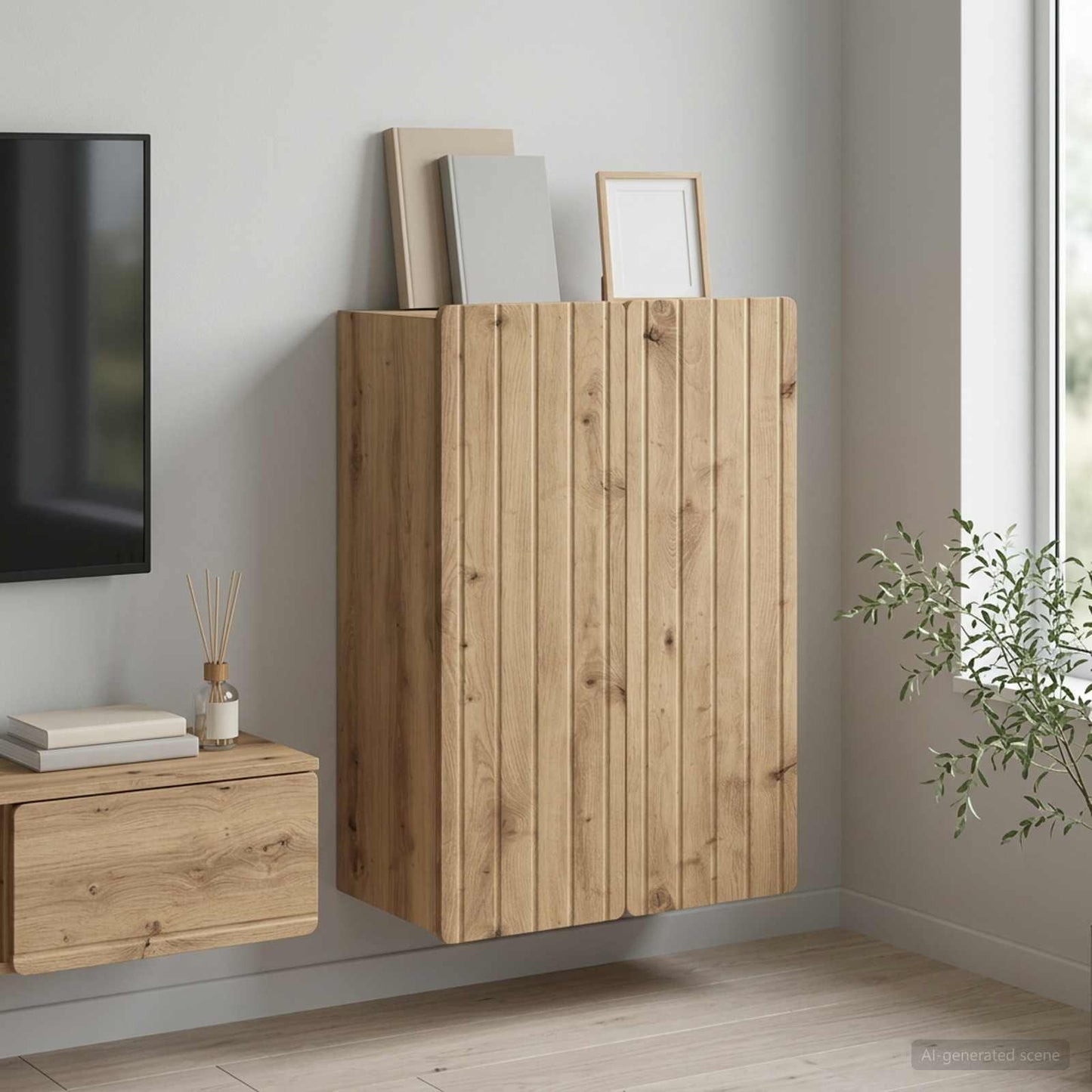 vidaXL Wall-Mounted Cabinet Artisan Oak 66 x 34.5 x 92 cm