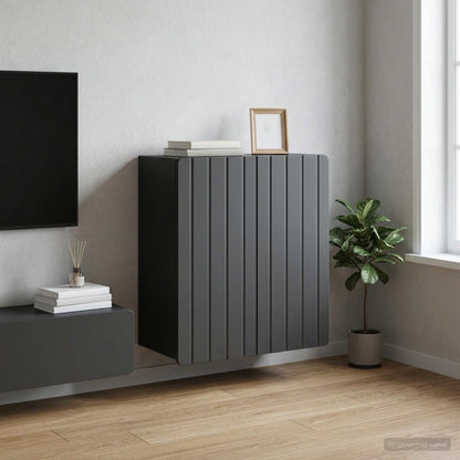 vidaXL Wall-Mounted Cabinet Black 59 x 31 x 64 cm Engineered Wood
