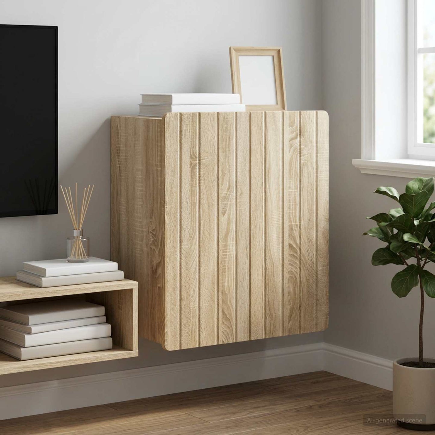 vidaXL Wall-Mounted Cabinet Sonoma Oak 59 x 31 x 64 cm Engineered Wood