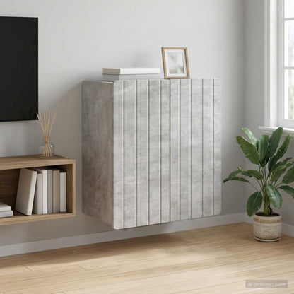 vidaXL Wall-Mounted Cabinet Concrete Grey 59 x 31 x 64 cm