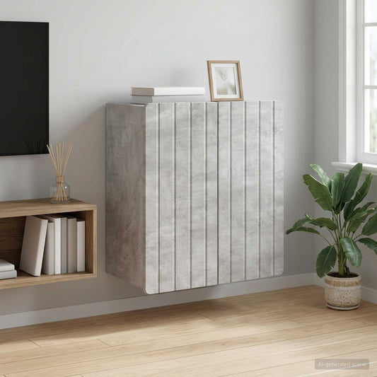 vidaXL Wall-Mounted Cabinet Concrete Grey 59 x 31 x 64 cm