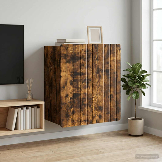 vidaXL Wall-Mounted Cabinet Smoked Oak 59 x 31 x 64 cm Engineered Wood