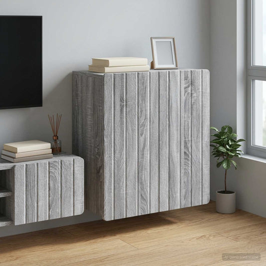 vidaXL Wall-Mounted Cabinet Grey Sonoma 59 x 31 x 64 cm