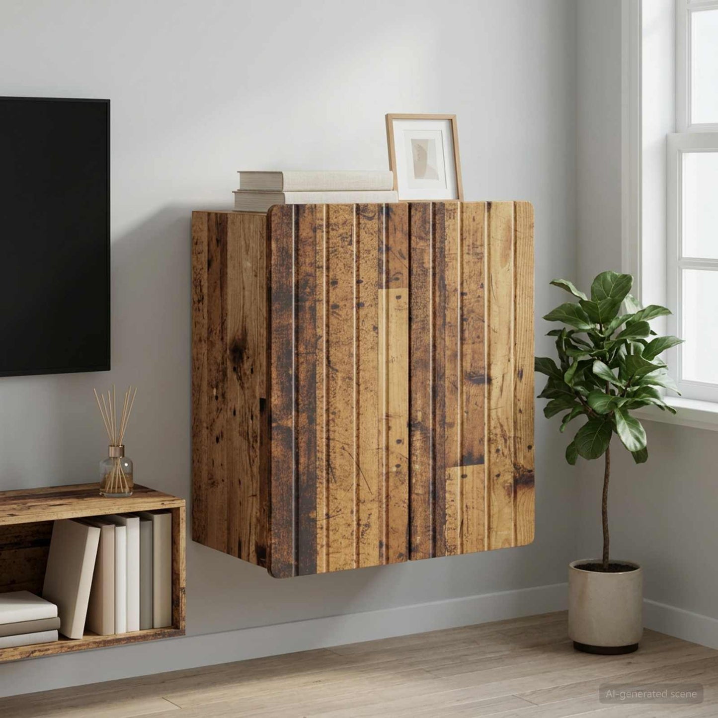 vidaXL Wall-Mounted Cabinet Old Wood 59 x 31 x 64 cm Engineered Wood