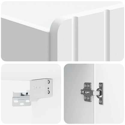 vidaXL Wall-Mounted Cabinet White 33 x 34.5 x 94 cm Engineered Wood