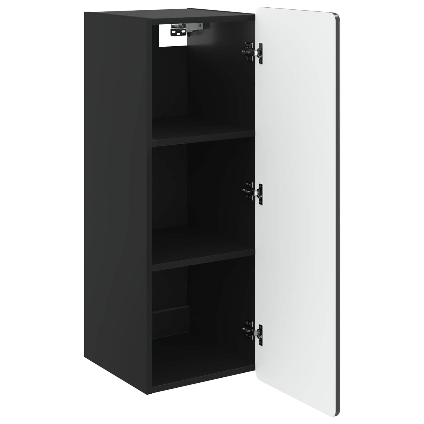 vidaXL Wall-Mounted Cabinet Black 33 x 34.5 x 94 cm Engineered Wood