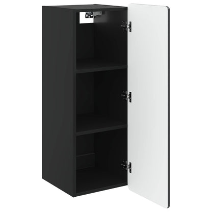 vidaXL Wall-Mounted Cabinet Black 33 x 34.5 x 94 cm Engineered Wood