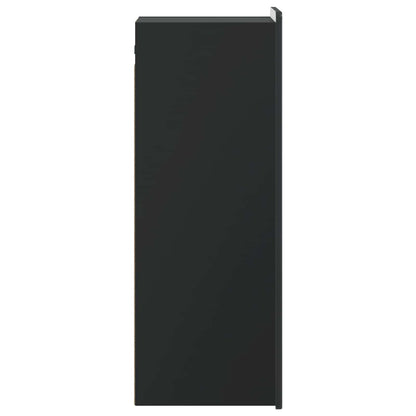 vidaXL Wall-Mounted Cabinet Black 33 x 34.5 x 94 cm Engineered Wood
