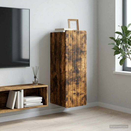 vidaXL Wall-Mounted Cabinet Smoked Oak 33 x 34.5 x 94 cm