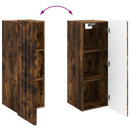 vidaXL Wall-Mounted Cabinet Smoked Oak 33 x 34.5 x 94 cm