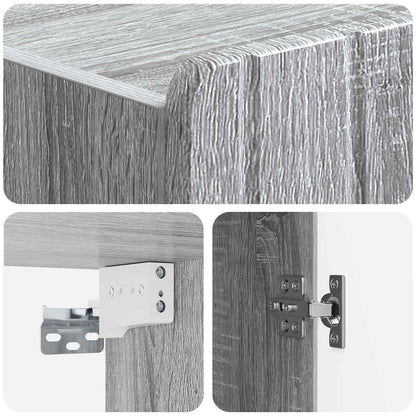 vidaXL Wall-Mounted Cabinet Grey Sonoma 33 x 34.5 x 94 cm