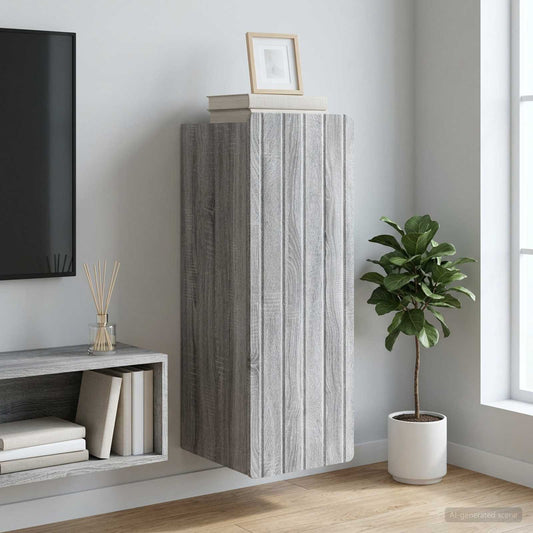 vidaXL Wall-Mounted Cabinet Grey Sonoma 33 x 34.5 x 94 cm