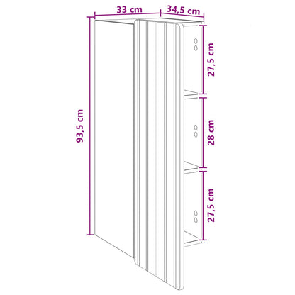 vidaXL Wall-Mounted Cabinet Grey Sonoma 33 x 34.5 x 94 cm