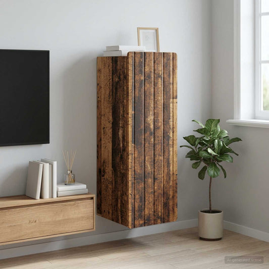 vidaXL Wall-Mounted Cabinet Old Wood 33 x 34.5 x 94 cm Engineered Wood