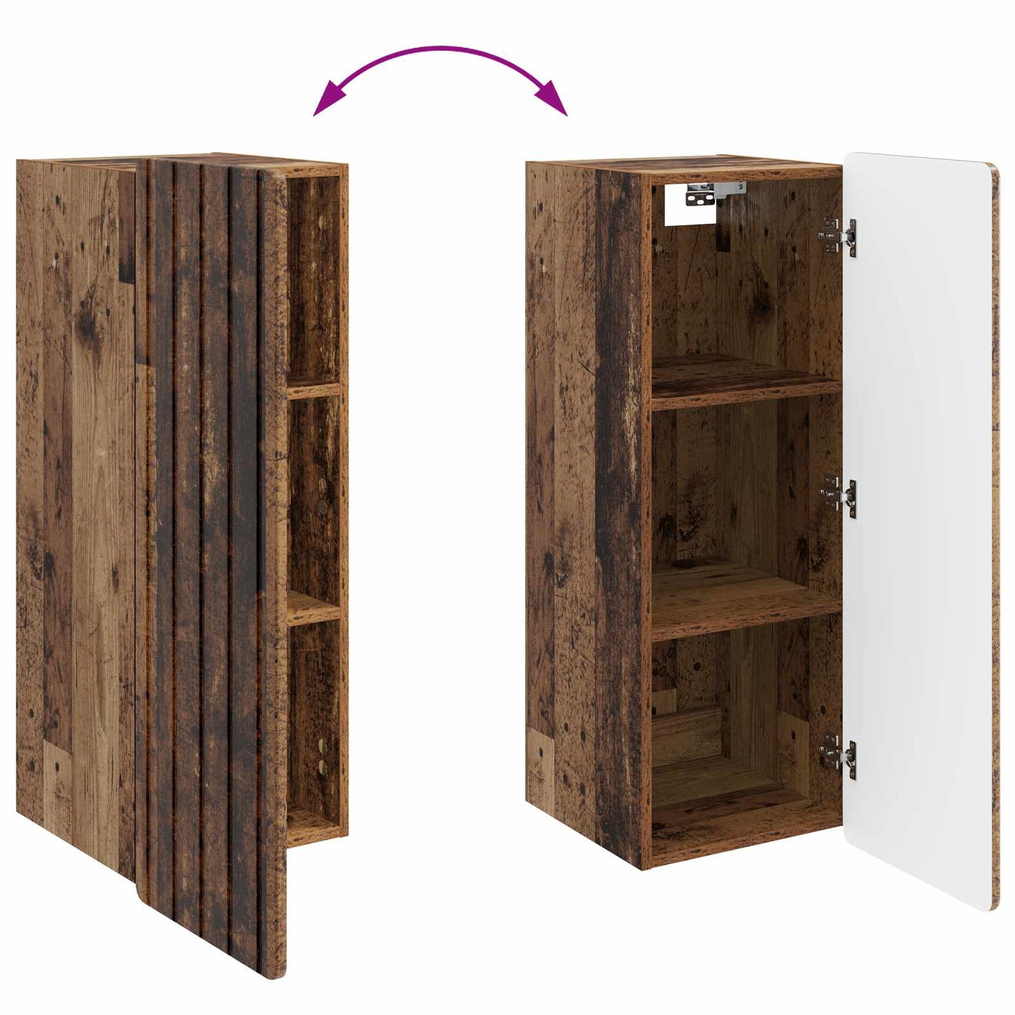 vidaXL Wall-Mounted Cabinet Old Wood 33 x 34.5 x 94 cm Engineered Wood