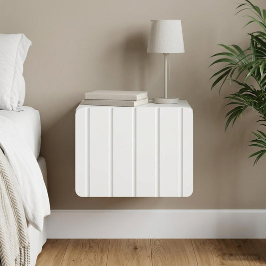 vidaXL Wall-Mounted Bedside Cabinet White 33 x 34.5 x 24 cm