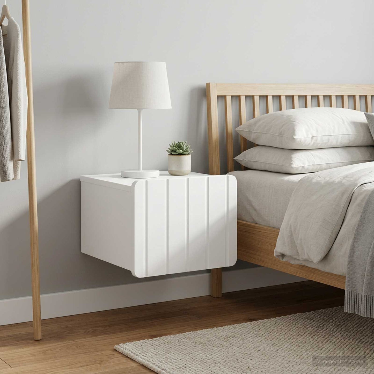 vidaXL Wall-Mounted Bedside Cabinet 2 pcs White 33 x 34.5 x 24 cm