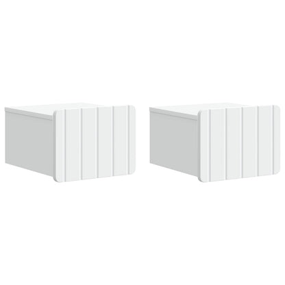 vidaXL Wall-Mounted Bedside Cabinet 2 pcs White 33 x 34.5 x 24 cm