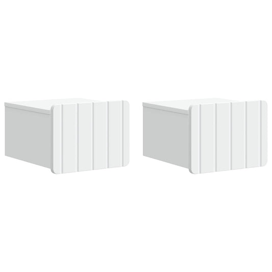vidaXL Wall-Mounted Bedside Cabinet 2 pcs White 33 x 34.5 x 24 cm