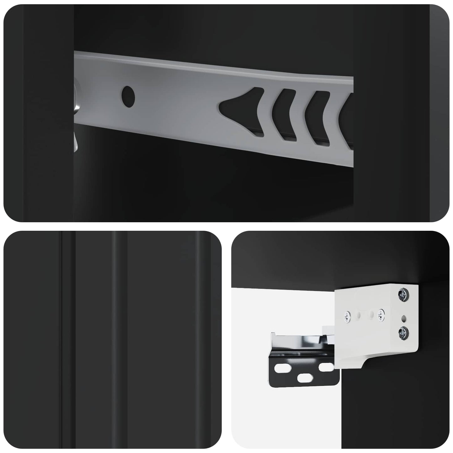 vidaXL Wall-Mounted Bedside Cabinet Black 33 x 34.5 x 24 cm