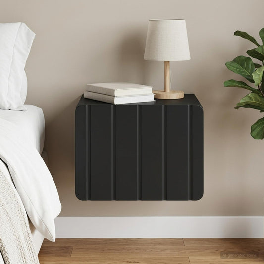 vidaXL Wall-Mounted Bedside Cabinet Black 33 x 34.5 x 24 cm