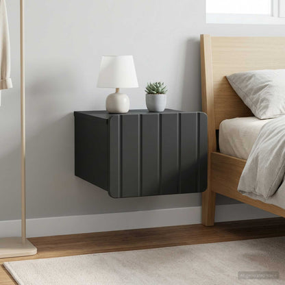 vidaXL Wall-Mounted Bedside Cabinet 2 pcs Black 33 x 34.5 x 24 cm