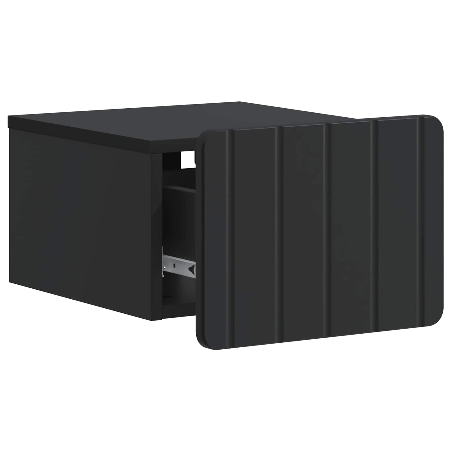 vidaXL Wall-Mounted Bedside Cabinet 2 pcs Black 33 x 34.5 x 24 cm