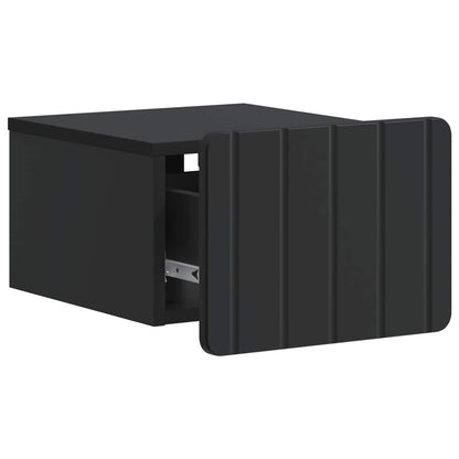 vidaXL Wall-Mounted Bedside Cabinet 2 pcs Black 33 x 34.5 x 24 cm