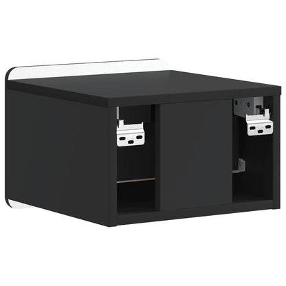vidaXL Wall-Mounted Bedside Cabinet 2 pcs Black 33 x 34.5 x 24 cm