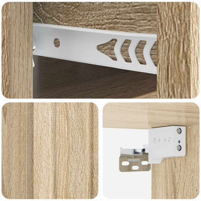 vidaXL Wall-Mounted Bedside Cabinet Sonoma Oak 33 x 34.5 x 24 cm