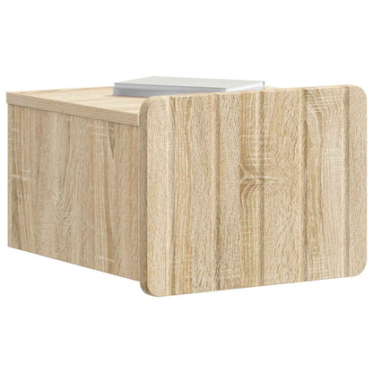 vidaXL Wall-Mounted Bedside Cabinet Sonoma Oak 33 x 34.5 x 24 cm