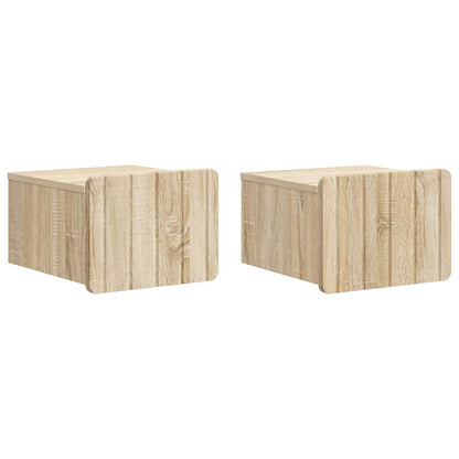 vidaXL Wall-Mounted Bedside Cabinet 2 pcs Sonoma Oak 33 x 34.5 x 24 cm