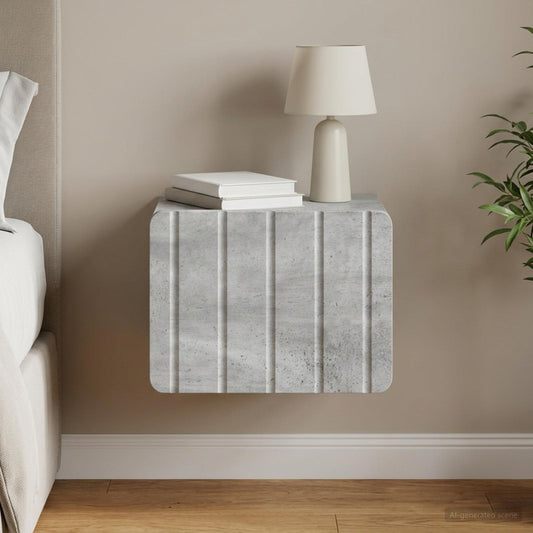 vidaXL Wall-Mounted Bedside Cabinet Concrete Grey 33 x 34.5 x 24 cm