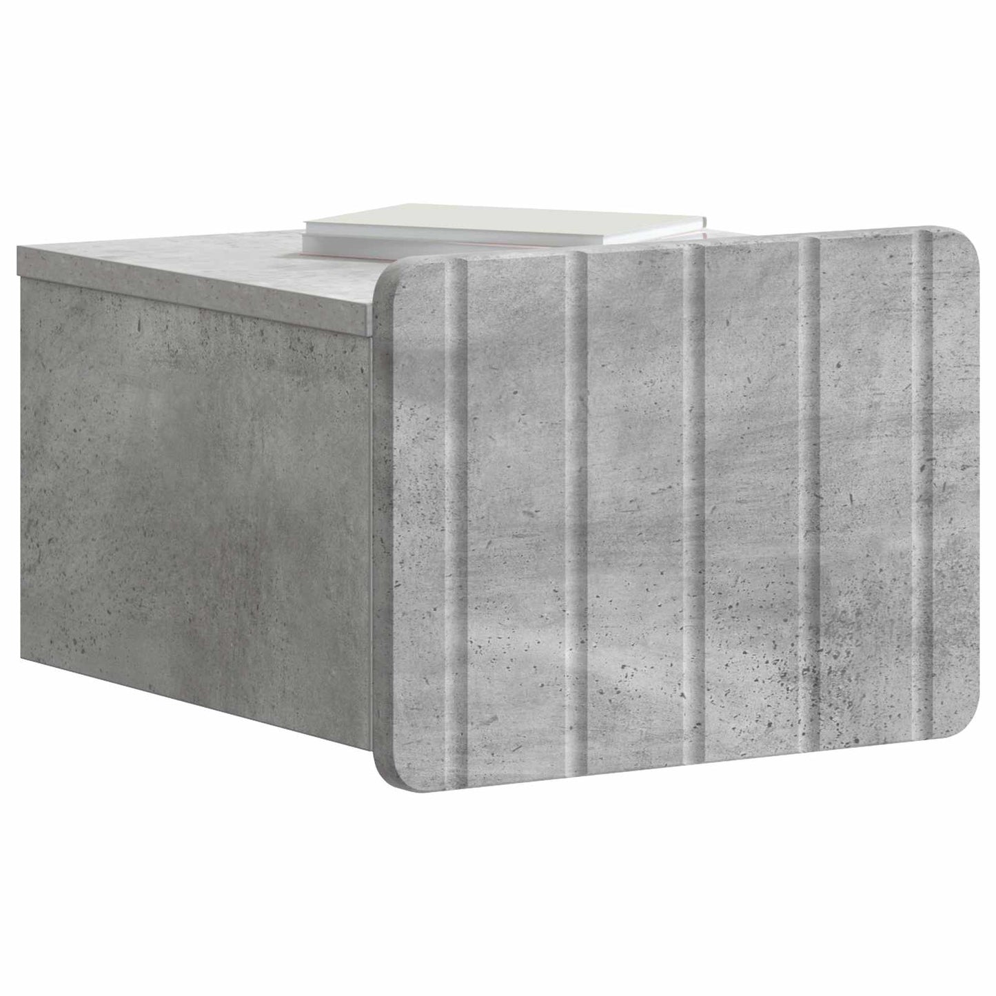 vidaXL Wall-Mounted Bedside Cabinet Concrete Grey 33 x 34.5 x 24 cm