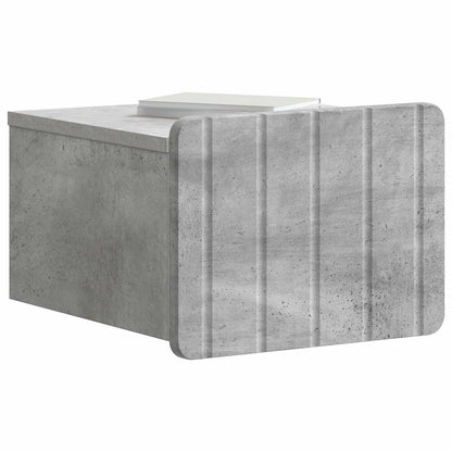 vidaXL Wall-Mounted Bedside Cabinet Concrete Grey 33 x 34.5 x 24 cm